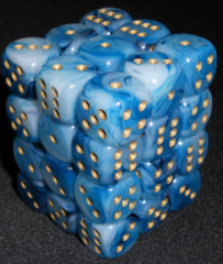 36 Teal w/gold Phantom D6 Dice Block